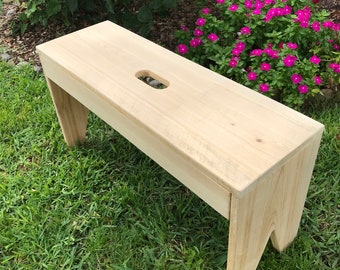 Rustic Wood Bench – Handmade Pine Farmhouse Entryway or Porch Seating