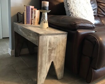 Antique Look Classic Wood Bench – Handmade Solid Pine Farmhouse Entryway, Porch, or Mudroom Seating