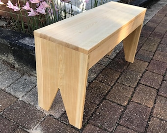Handmade Rustic Solid Wood Bench: Farmhouse Entryway, Porch Seating