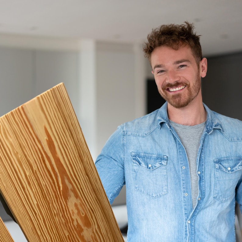 Pine Wood Shelf Boards 48" Long DIY Shelving, Custom Colors (1x12x48") image 10