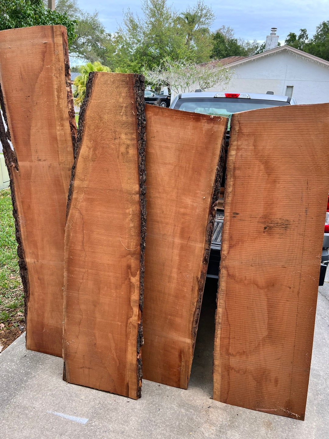One Cherry Live Edge Wood Slab up to 60 Long Will Cut to Size Perfect