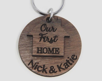 First Home Keychain, Personalized New Home Key Chain, First Home Gifts for Couple, Personalized First Home Gifts, Closing Gifts for Buyers