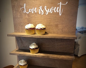 Wedding Cupcake Wall, Cupcake Stand For Wedding, Macaroons Display Holder, Cupcake Board, Cupcake Bar Wedding, Dessert Bar For Weddings