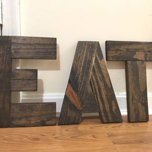 Rustic Eat Sign, Kitchen Eat Letters, Reclaimed Wood Word Eat, Rustic ...