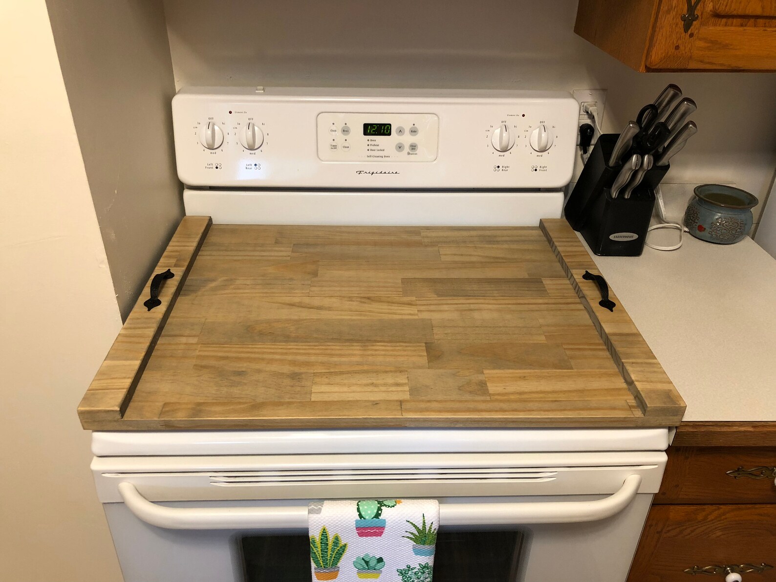 Rustic Stove Top Cover Custom Wooden Stove Cover Wooden Tray Etsy