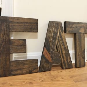 Rustic Eat Sign, Kitchen Eat Letters, Reclaimed Wood Word Eat, Rustic ...
