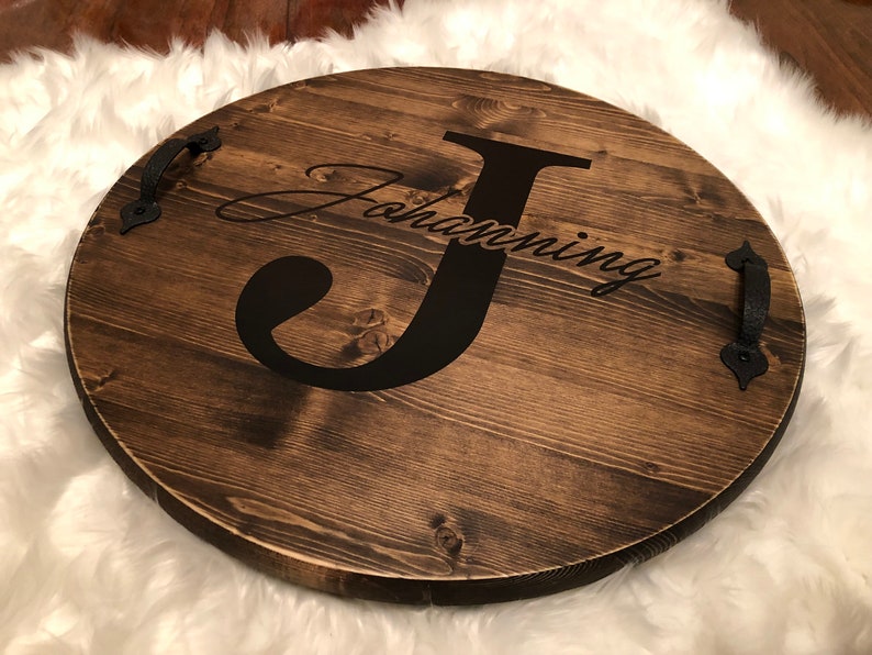 Personalized Serving Tray Wooden Ottoman Tray Housewarming Etsy