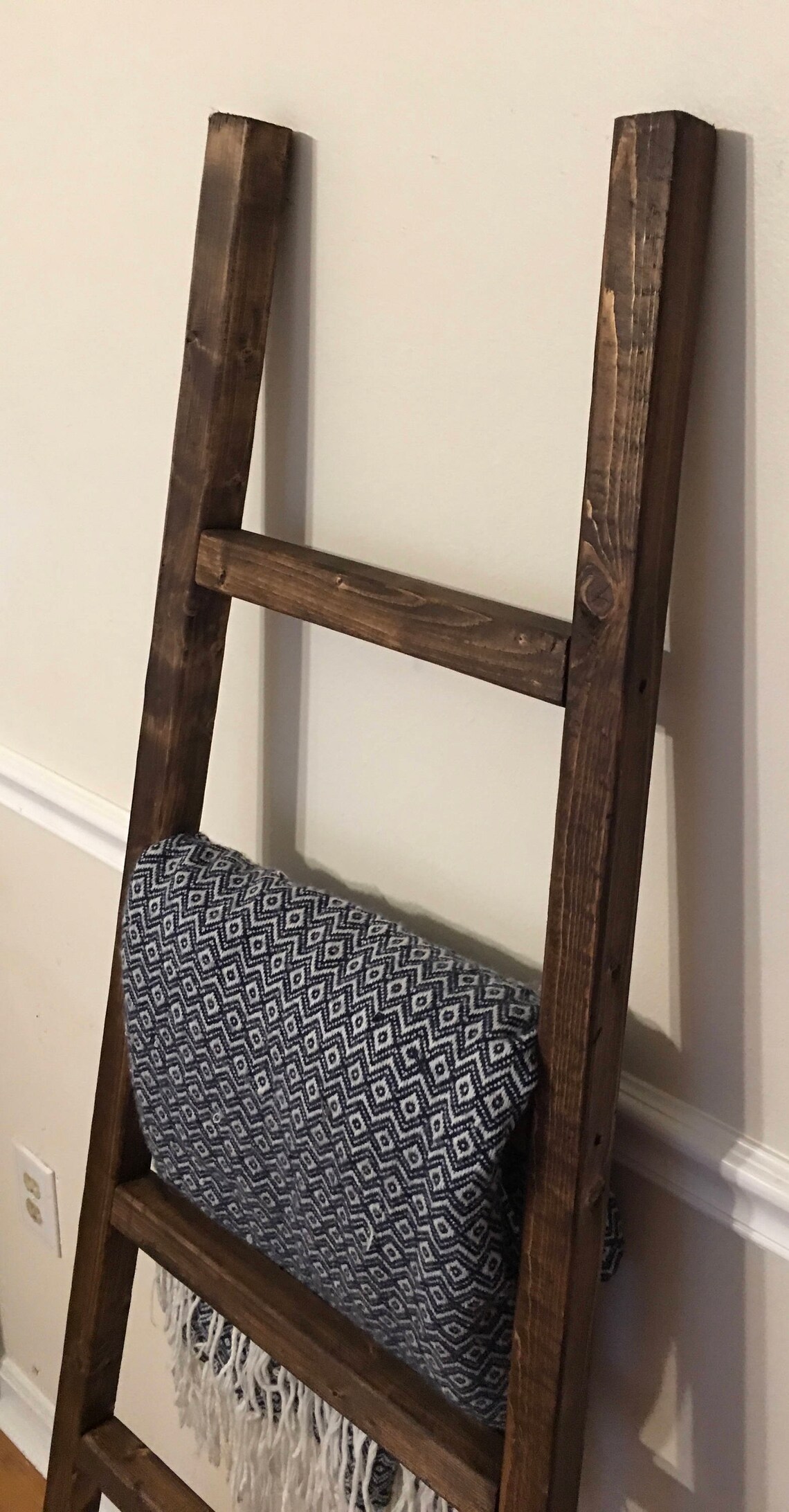 Rustic Reclaimed Wood Blanket Ladder Towel Rack Blanket Etsy