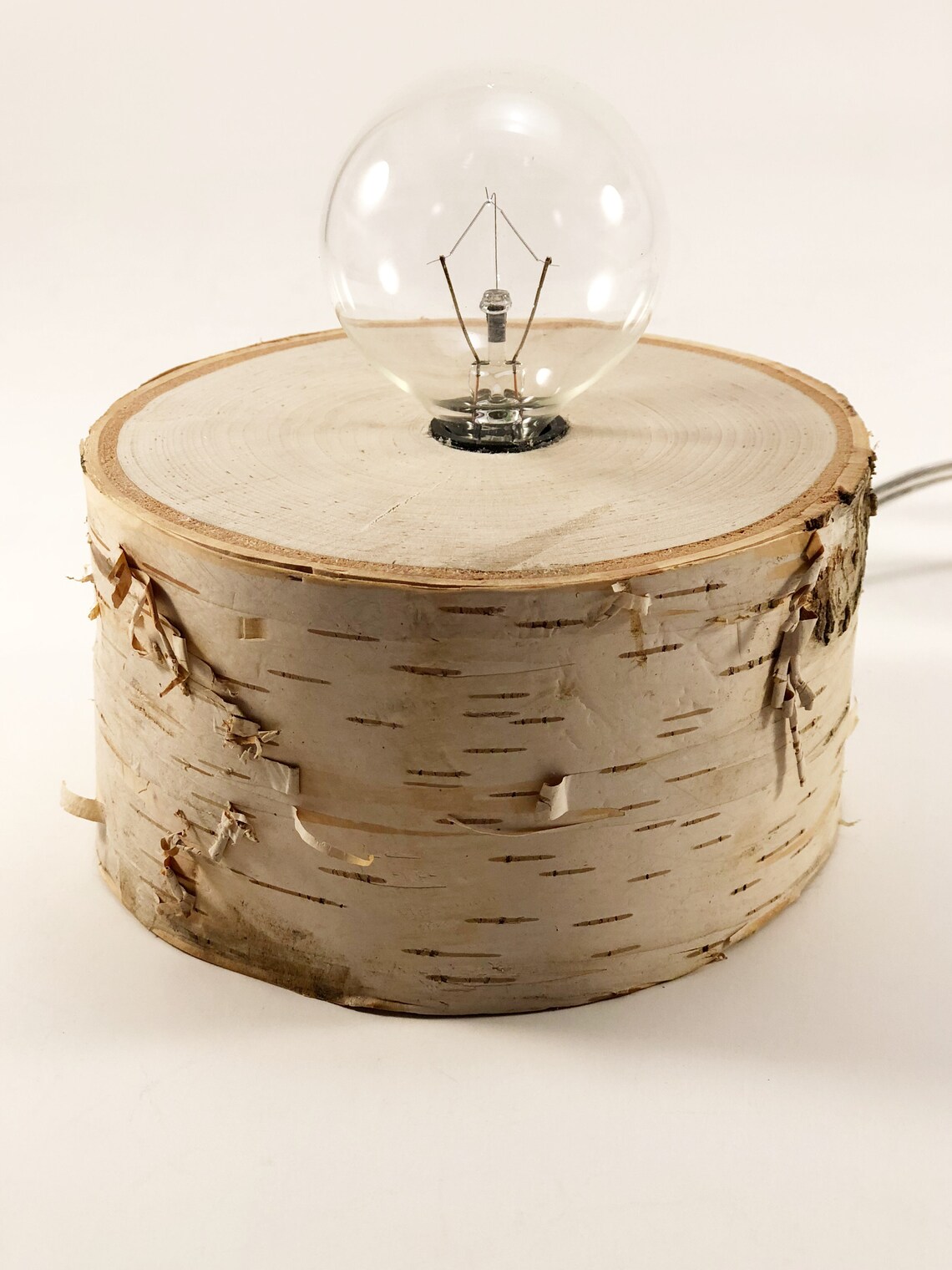 White Birch Wood Lamp Birch Branch Desk Lamp Small Table Etsy