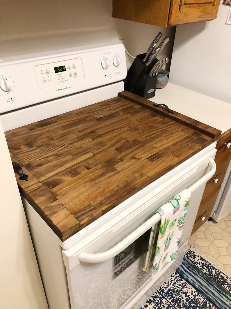 Rustic Stove Top Cover Custom Wooden Stove Cover Wooden Tray Etsy