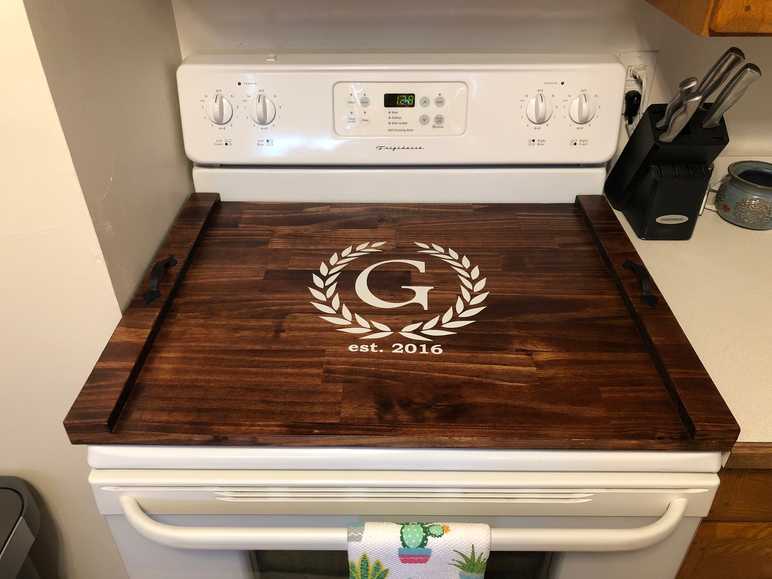 Stove Top Cover Wooden Stove Cover Stove Board Tray For Etsy