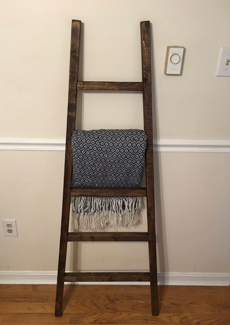Rustic Reclaimed Wood Blanket Ladder Towel Rack Blanket Etsy