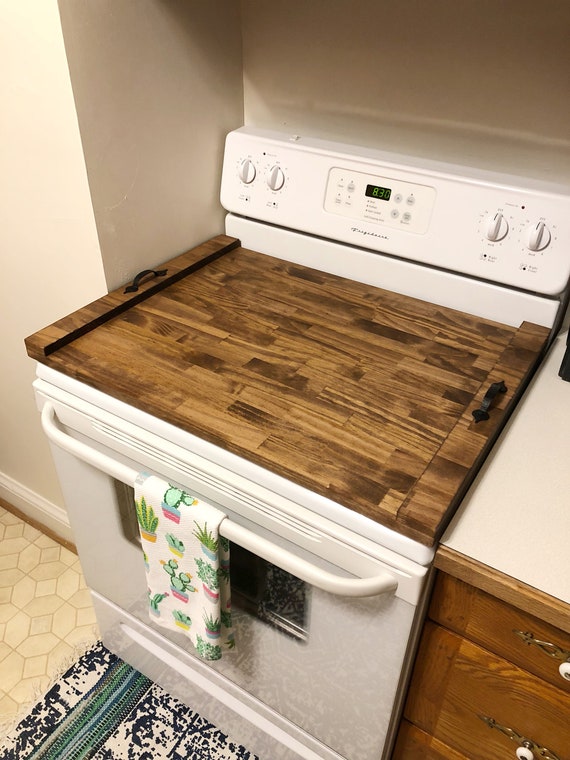 Rustic Stove Top Cover, Custom Wooden Stove Cover, Wooden Tray for