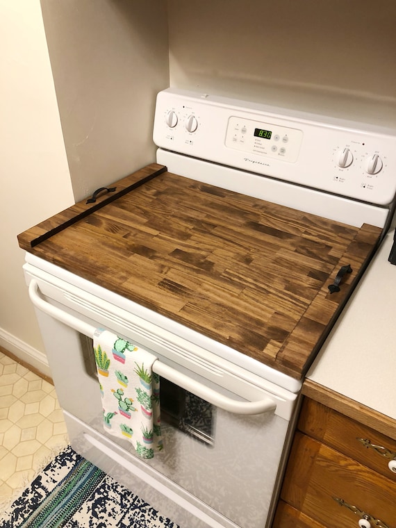 Rustic Wood Stove Top Cover Noddle Board Etsy