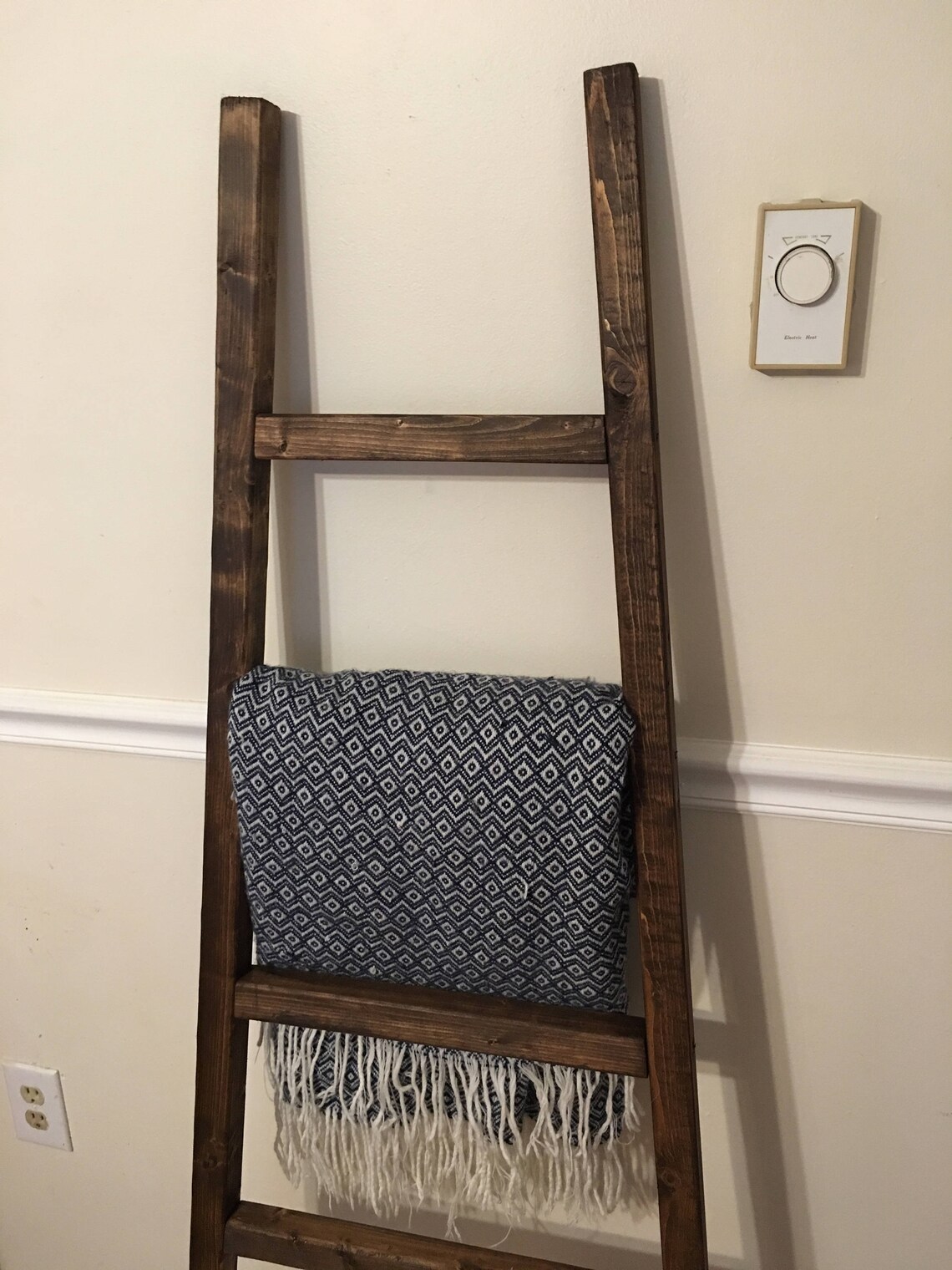 Rustic Reclaimed Wood Blanket Ladder Towel Rack Blanket Etsy