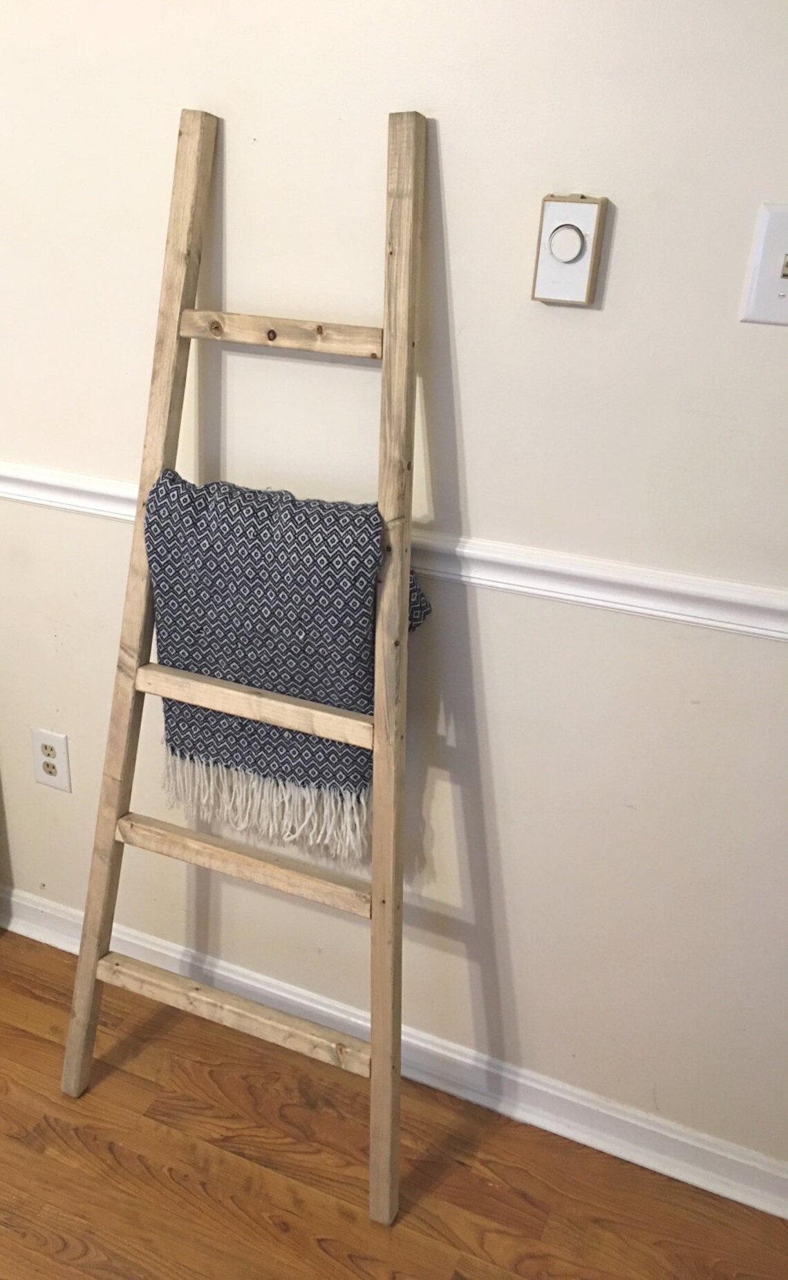 Rustic Reclaimed Wood Blanket Ladder Towel Rack Blanket Etsy