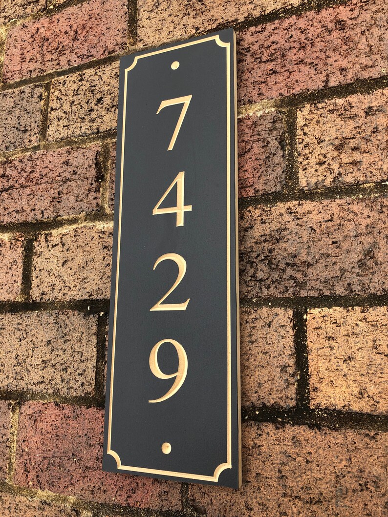 Engraved House Number Sign Carved House Number Plaque Carved Etsy