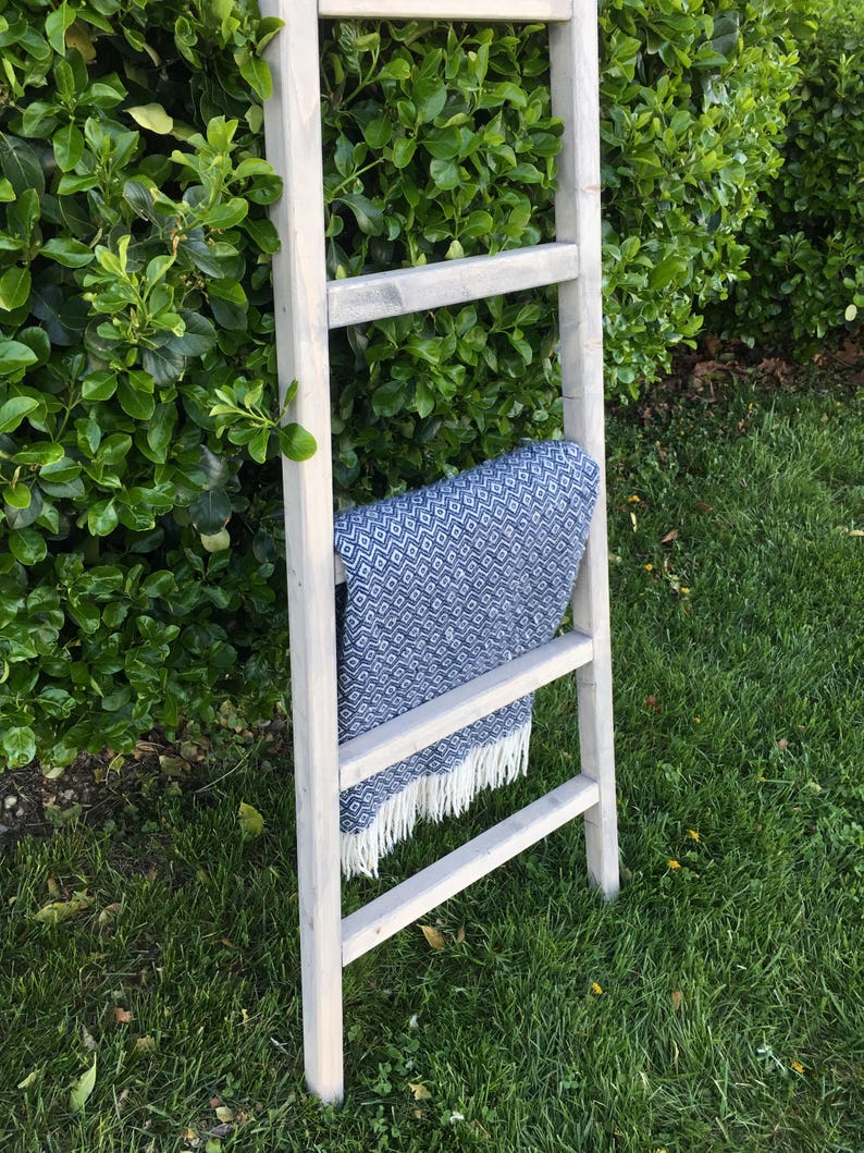 Rustic Reclaimed Wood Blanket Ladder Towel Rack Blanket Etsy