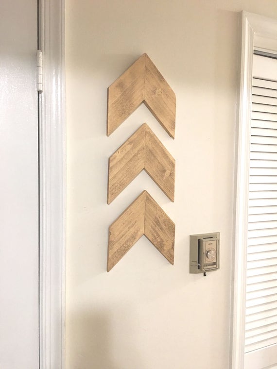 2 Large Wooden Arrows for Wall, Wooden Arrow Wall Decor, Wall