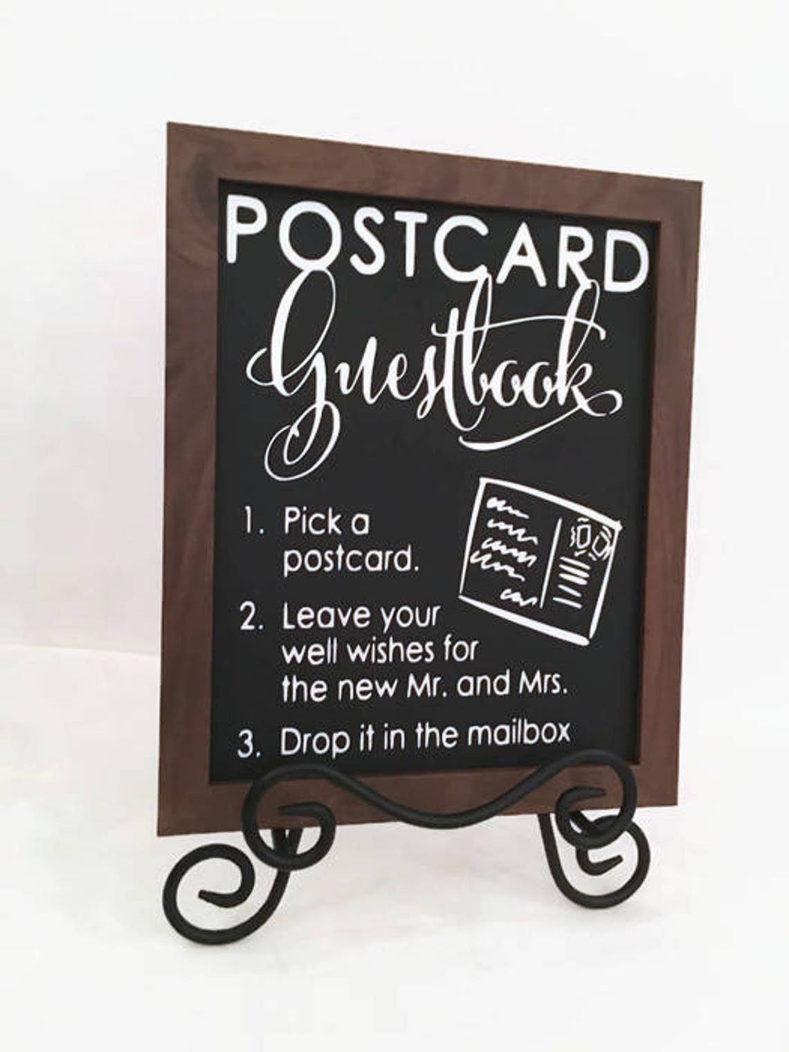 Rustic Wedding Postcard Guestbook Sign Vintage Guestbook Etsy