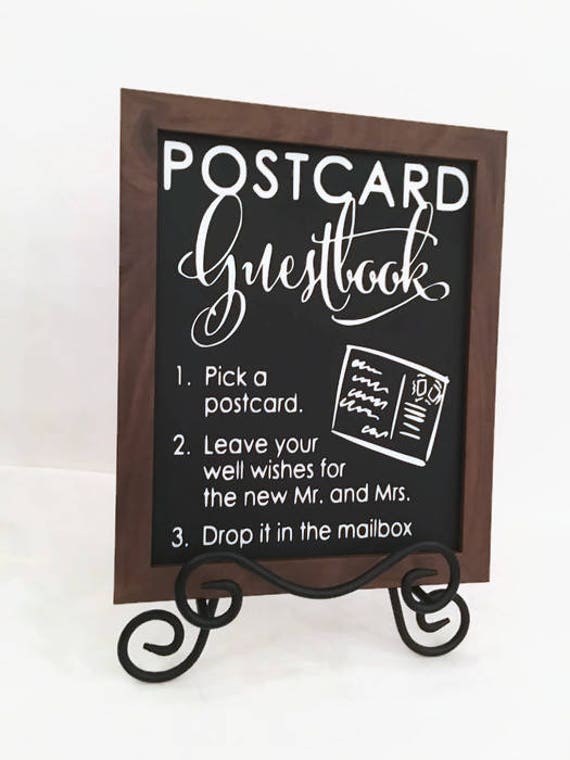 Rustic Wedding Postcard Guestbook Sign Vintage Guestbook Etsy