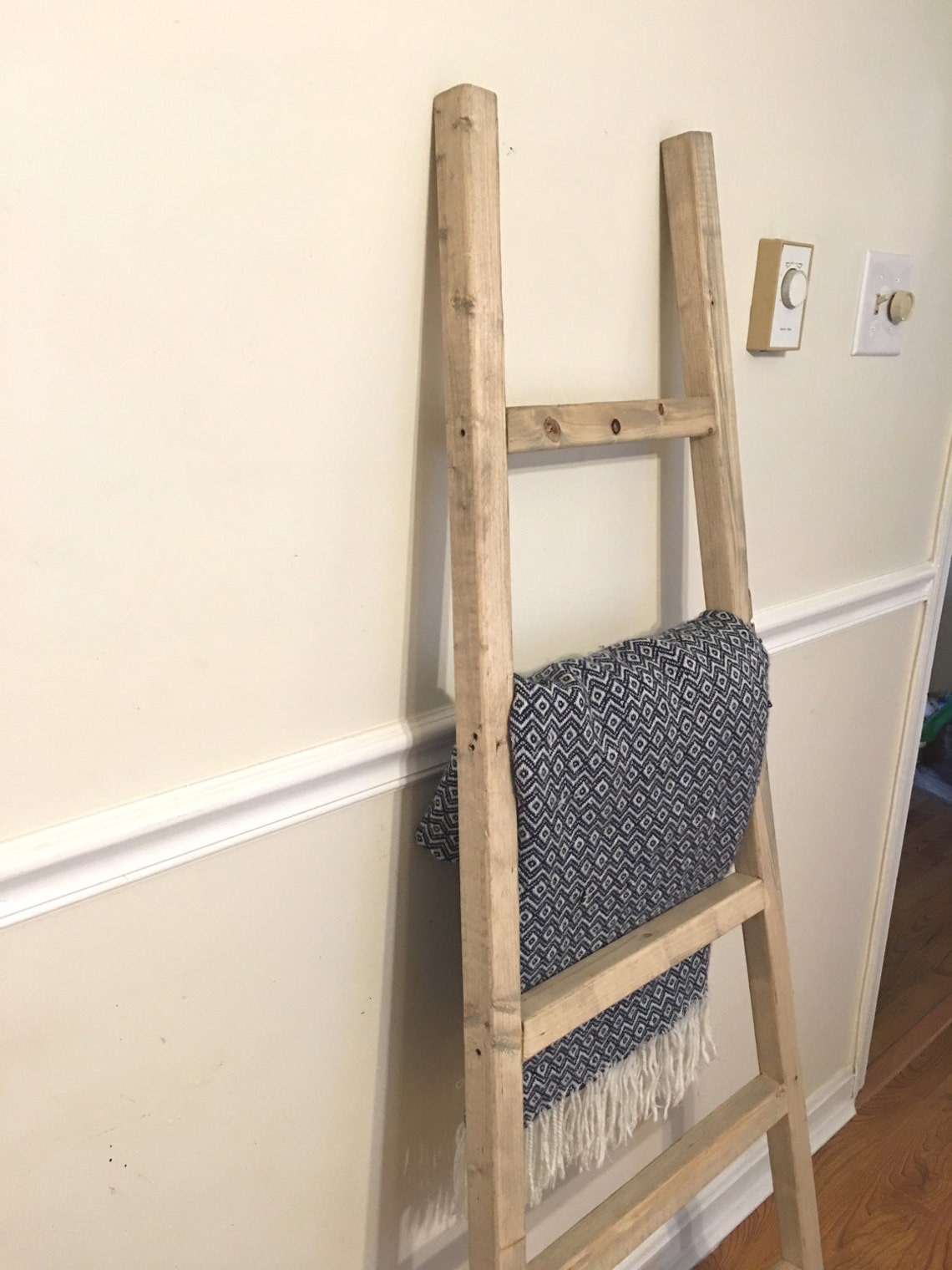 Rustic Reclaimed Wood Blanket Ladder Towel Rack Blanket Etsy