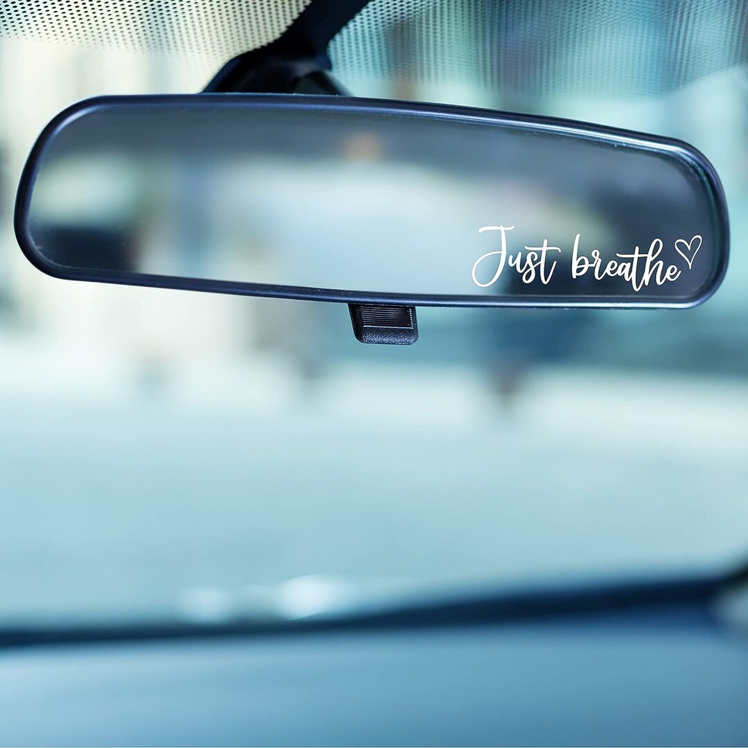 Free Rear View Mirror Decals Rear View Mirror Decal Just Breathe Decal Mini Vanity Mirror Decals ...