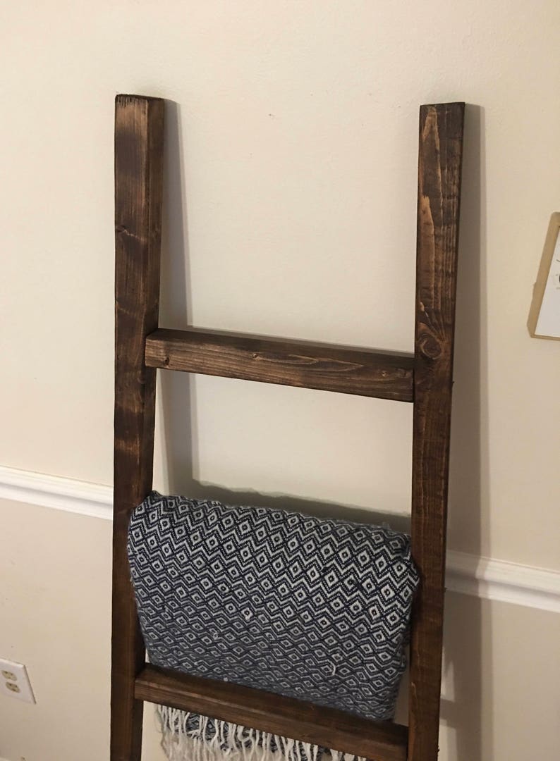 Rustic Reclaimed Wood Blanket Ladder Towel Rack Blanket Etsy