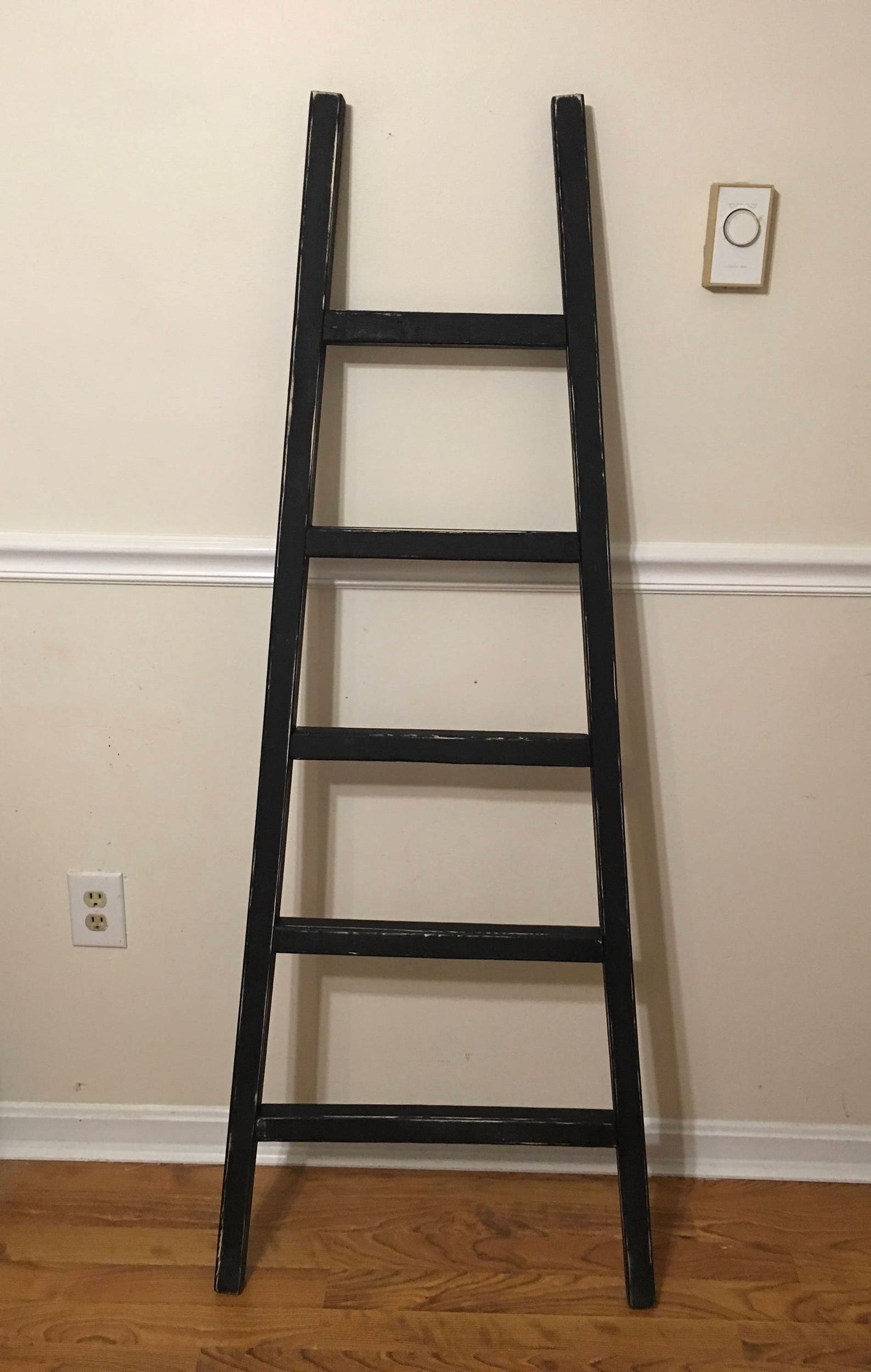 Rustic Reclaimed Wood Blanket Ladder Towel Rack Blanket Etsy