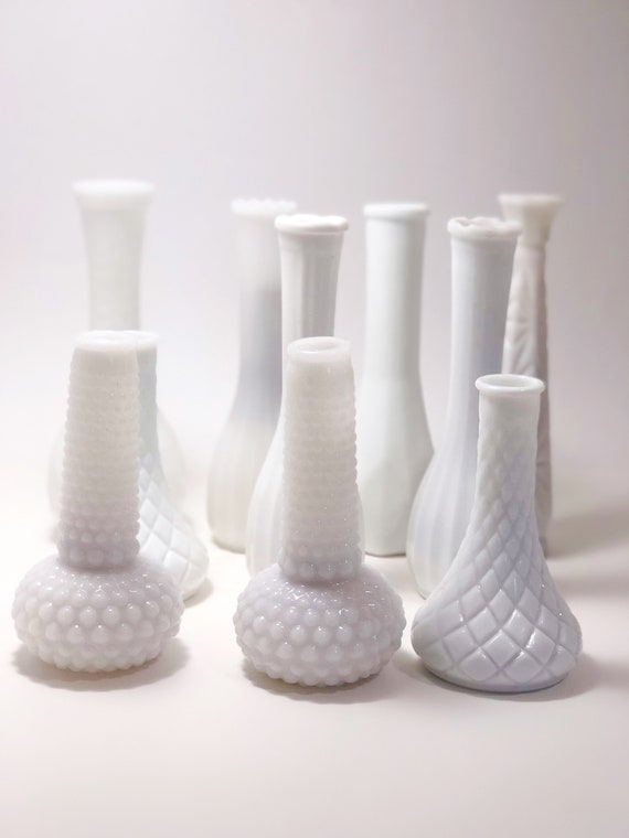 Vintage Milk Glass Vase Vintage Milk Glass Vases Old Vases Etsy