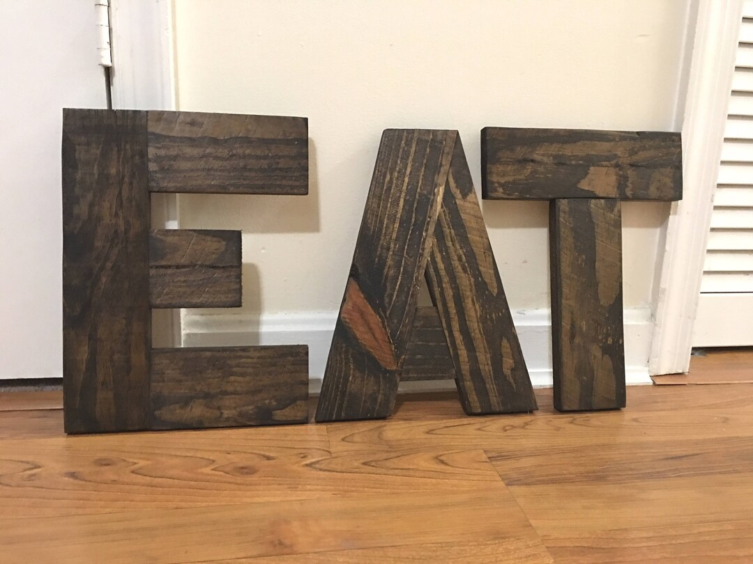 Rustic Eat Sign, Kitchen Eat Letters, Reclaimed Wood Word Eat, Rustic ...