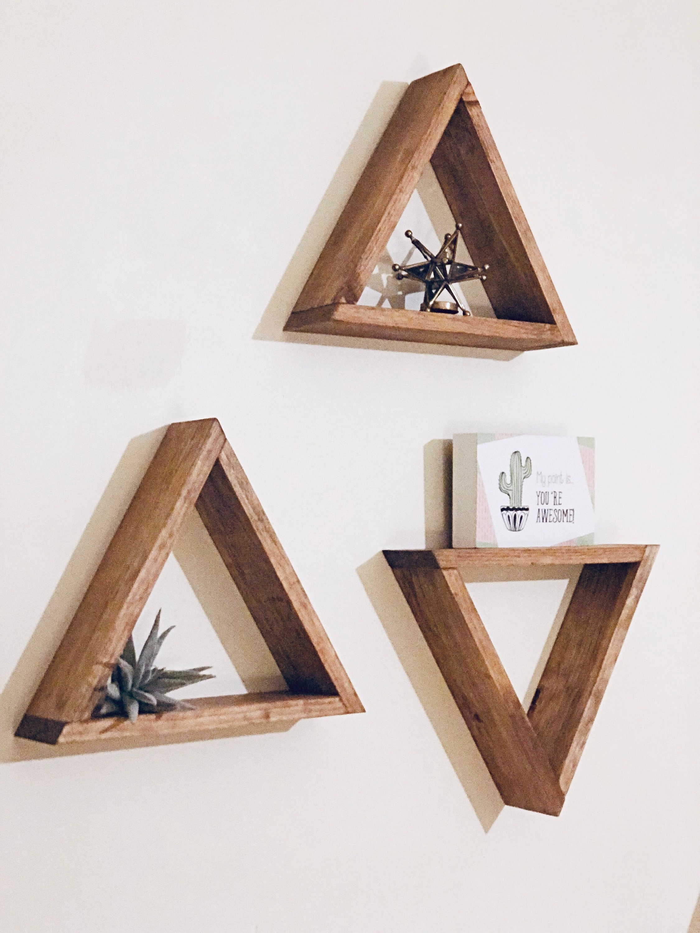 Wooden 2024 triangle shelf