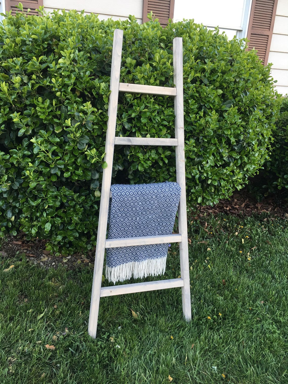 Rustic Reclaimed Wood Blanket Ladder Towel Rack Blanket Etsy