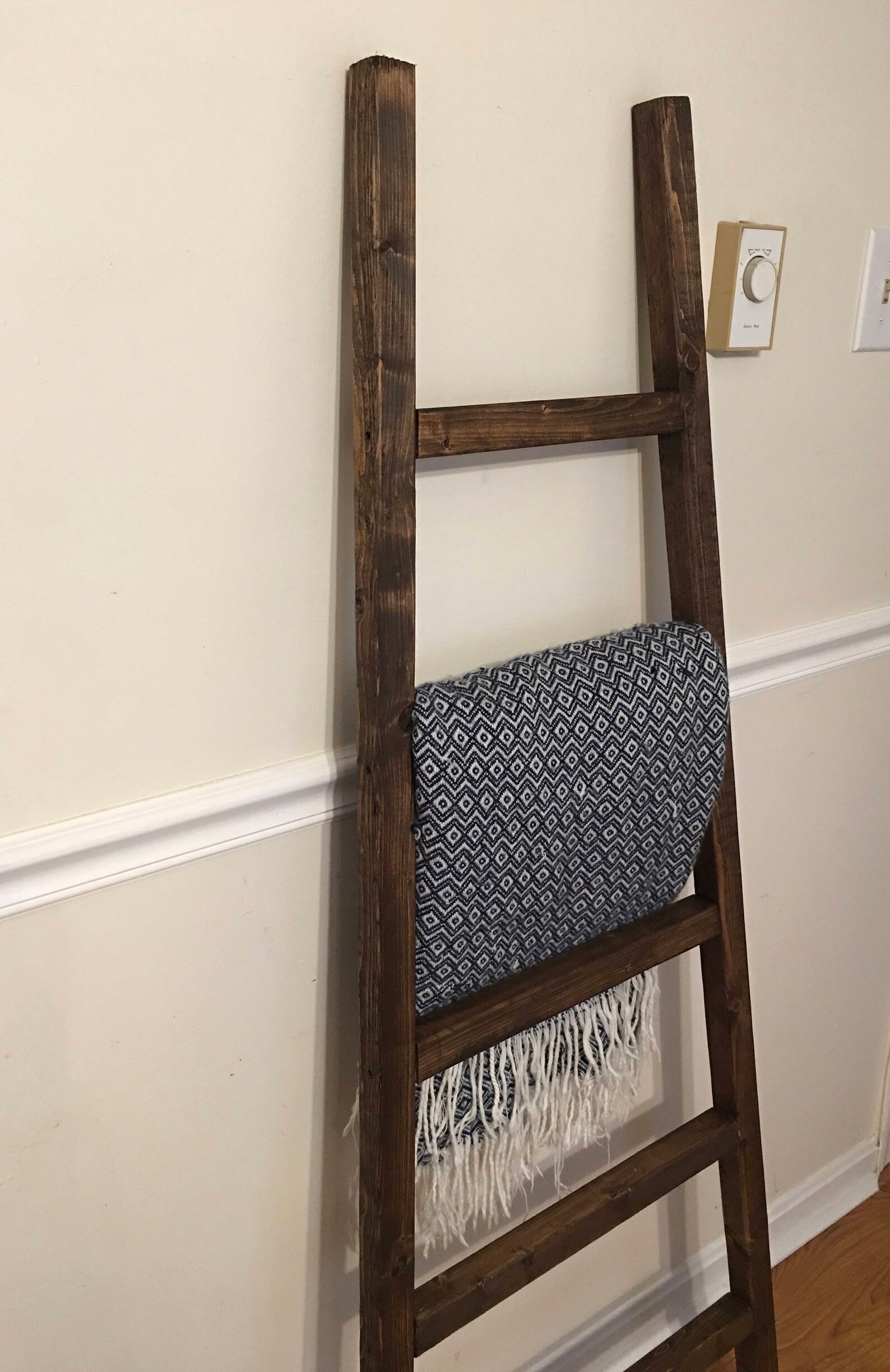 Rustic Reclaimed Wood Blanket Ladder Towel Rack Blanket Etsy
