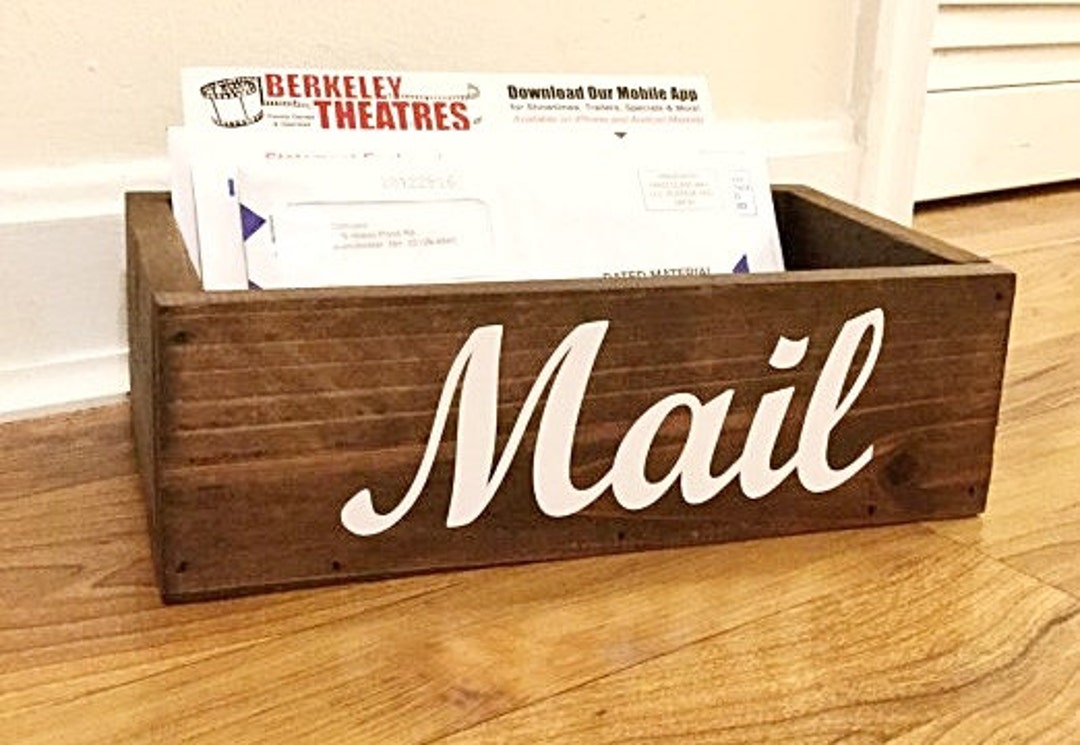 Reclaimed Wood Mail Holder Entry Wall Storage Mail Etsy