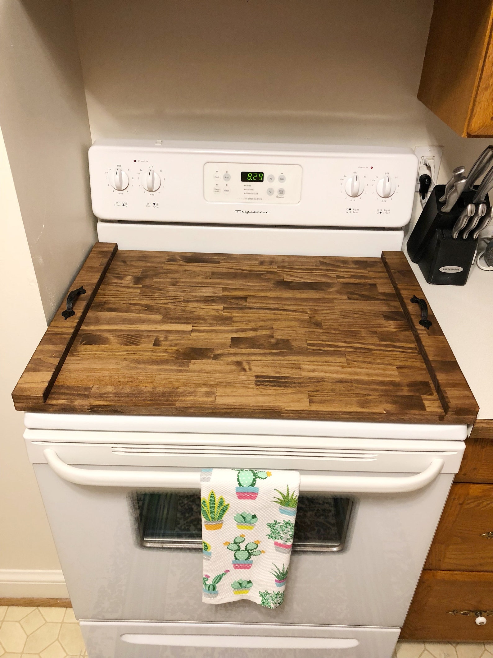 Rustic Stove Top Cover Custom Wooden Stove Cover Wooden Tray Etsy