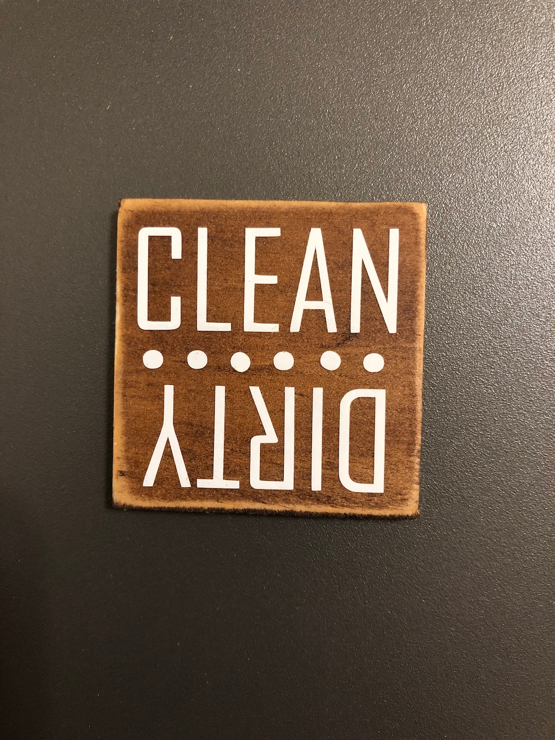 Dishwasher Dirty Clean Magnet, Dishwasher Magnet, Wood Dish Magnet for ...