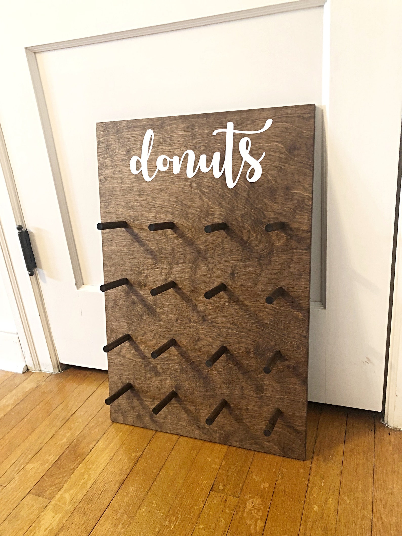 Donut Peg Board Donut Board Wedding Donut Stand Holder Wood Etsy