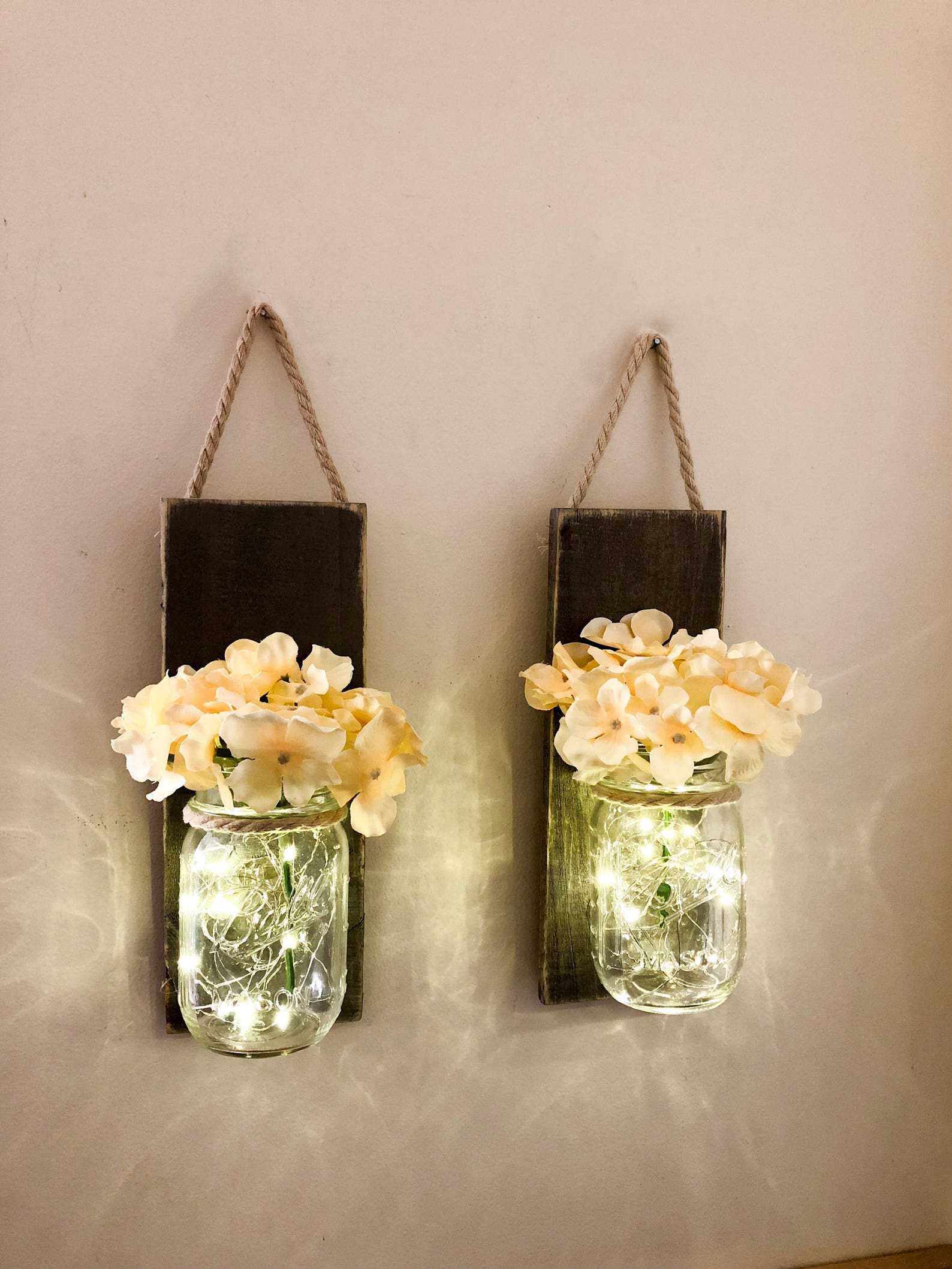 Rustic Mason Jar Sconces Rustic Mason Jar Wall Sconces Pair Etsy