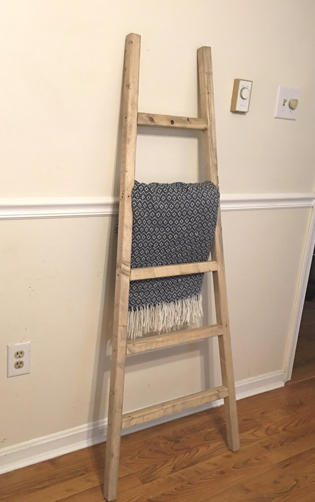 Rustic Reclaimed Wood Blanket Ladder, Towel Rack, Blanket Display, Wood
