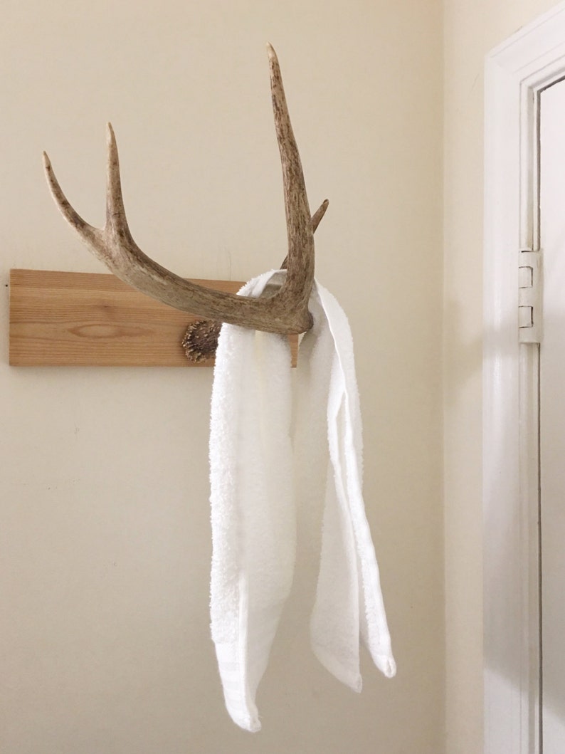 Authentic Deer Antler Hook Deer Antler Towel Hanger Deer | Etsy