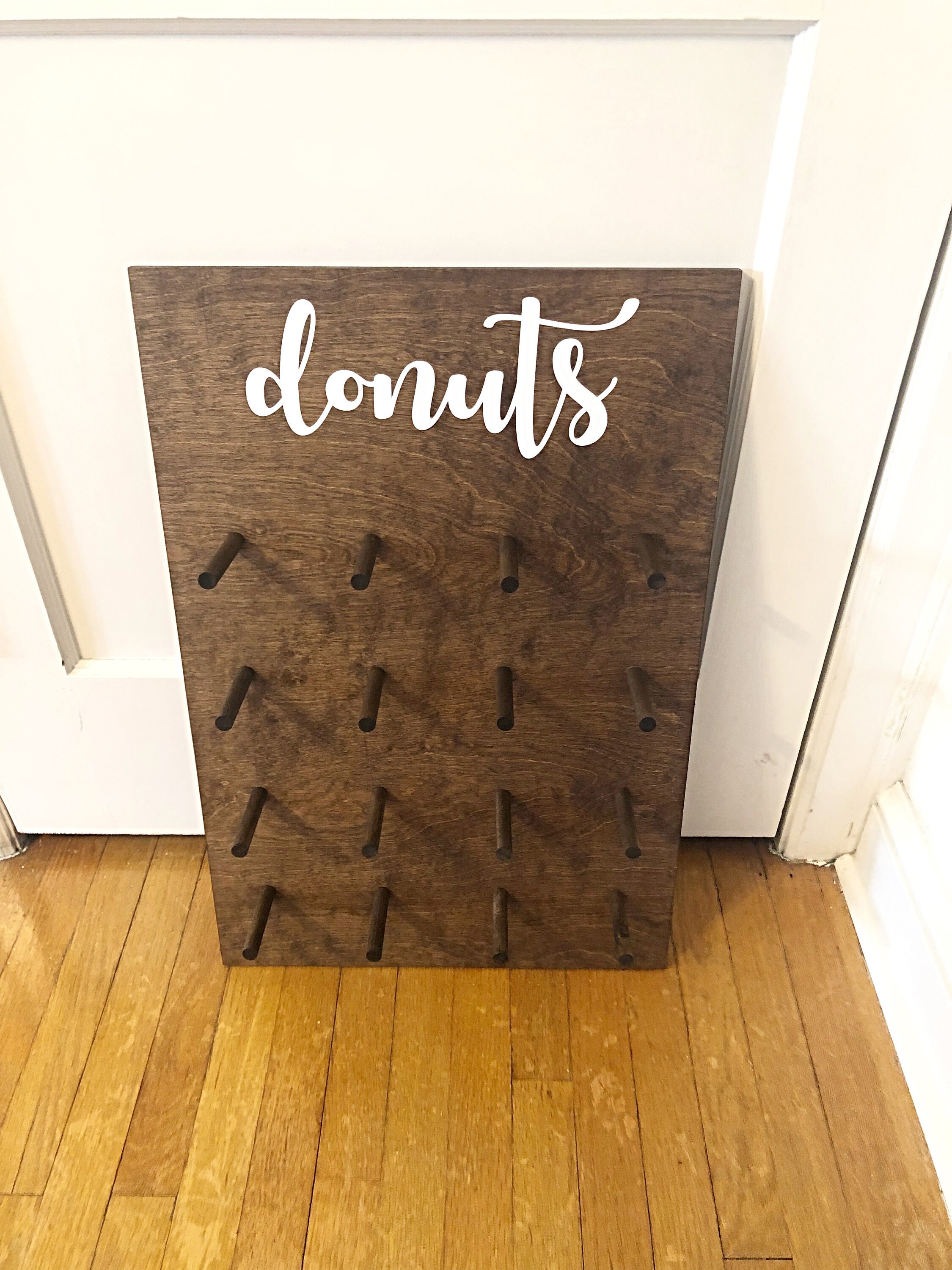Donut Peg Board Donut Board Wedding Donut Stand Holder Wood Etsy