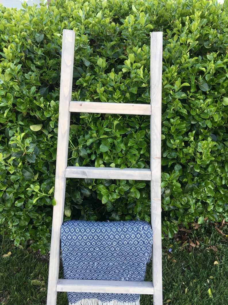 Rustic Reclaimed Wood Blanket Ladder Towel Rack Blanket Etsy