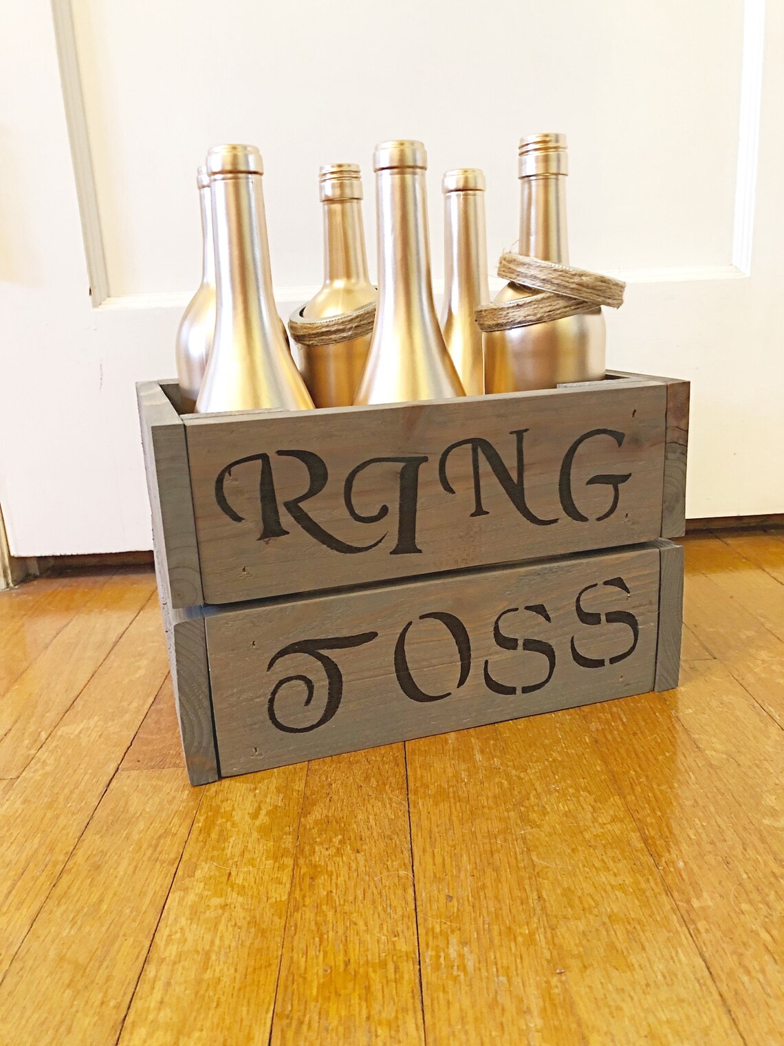 Rustic Ring Toss Wedding Game Wine Bottle Ring Toss Game Etsy