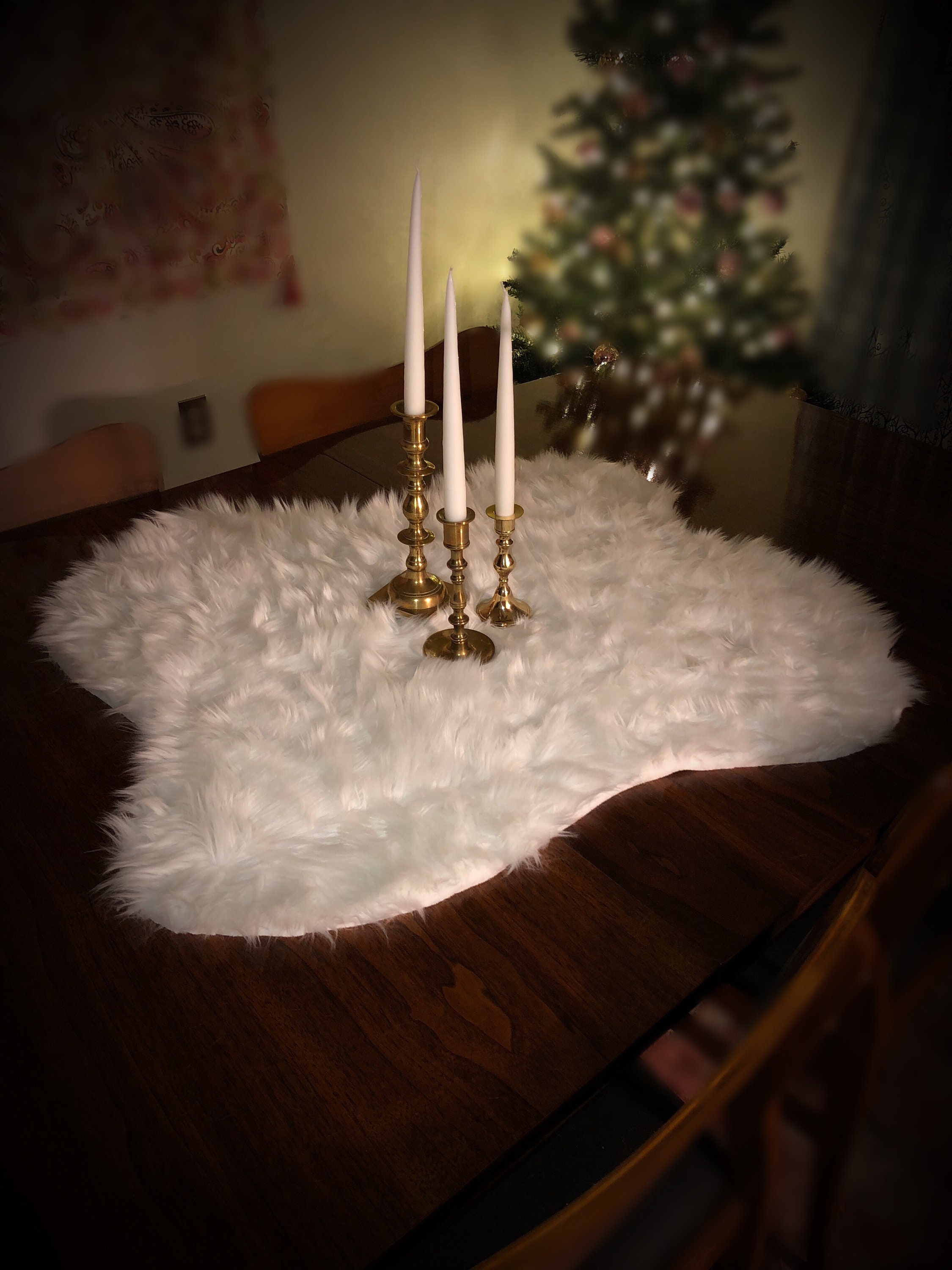 Faux Fur Table Runner Faux Fur Table Cover Fur Christmas Etsy