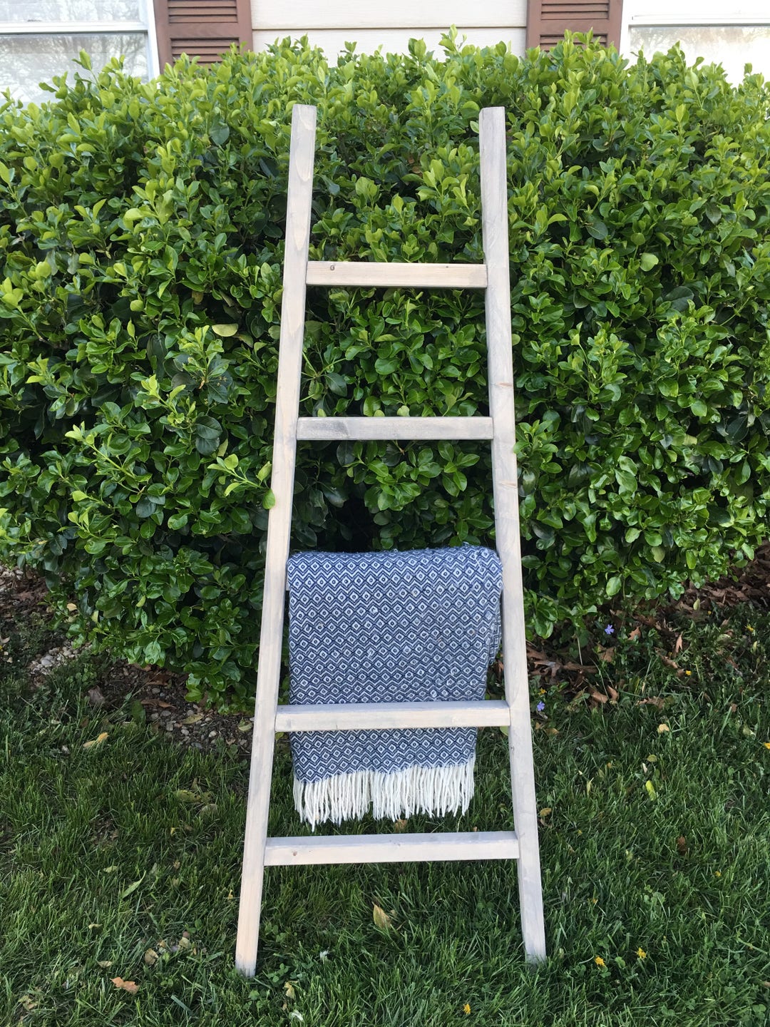 Rustic Reclaimed Wood Blanket Ladder Towel Rack Blanket Etsy