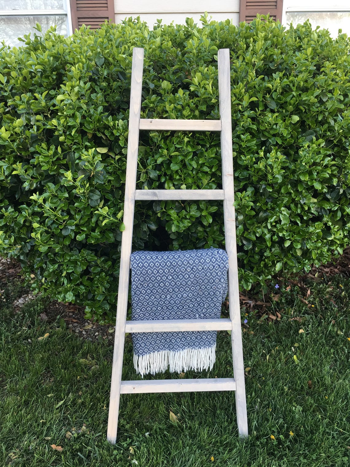 Rustic Reclaimed Wood Blanket Ladder Towel Rack Blanket Etsy