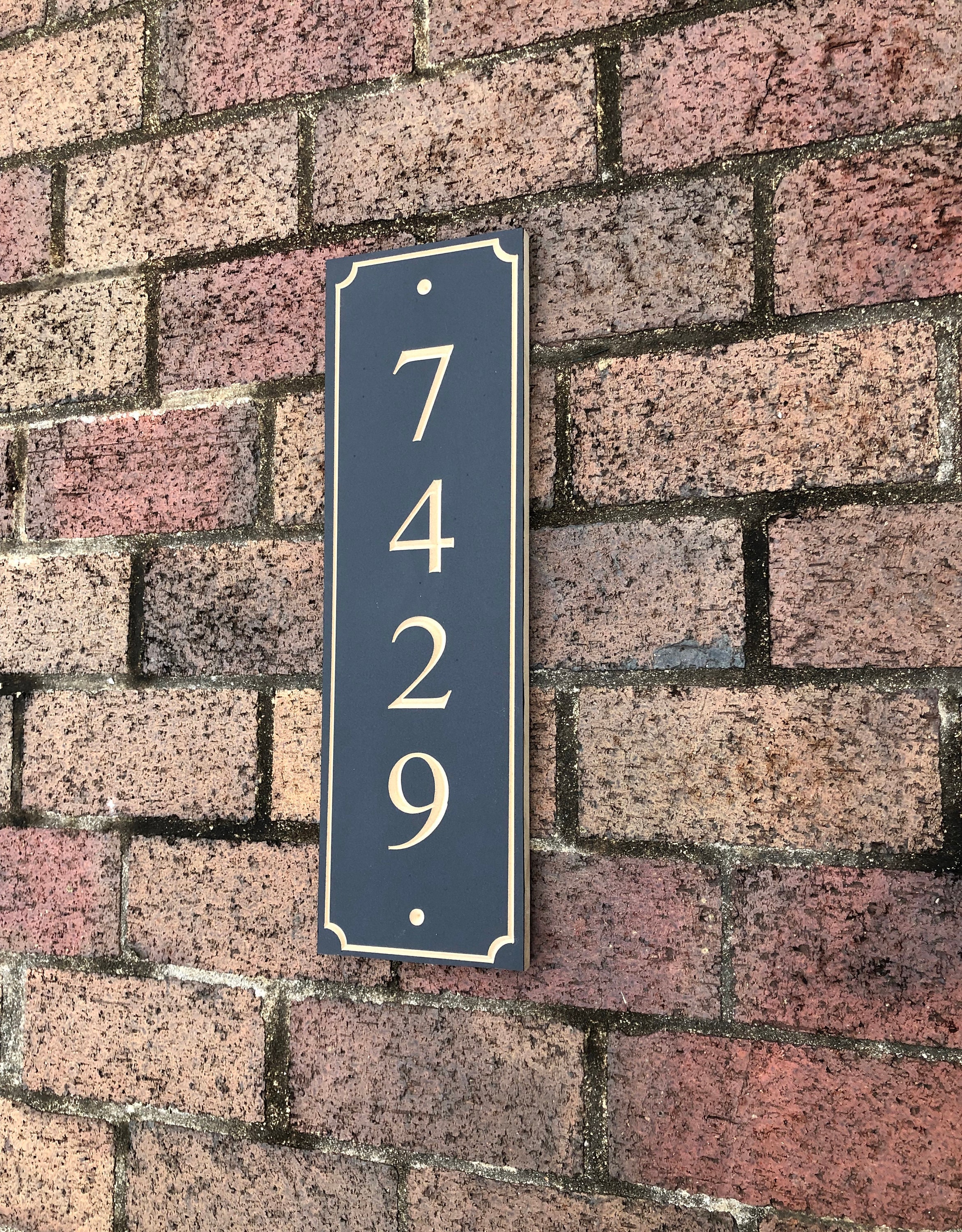 Engraved House Number Sign Carved House Number Plaque Carved Etsy