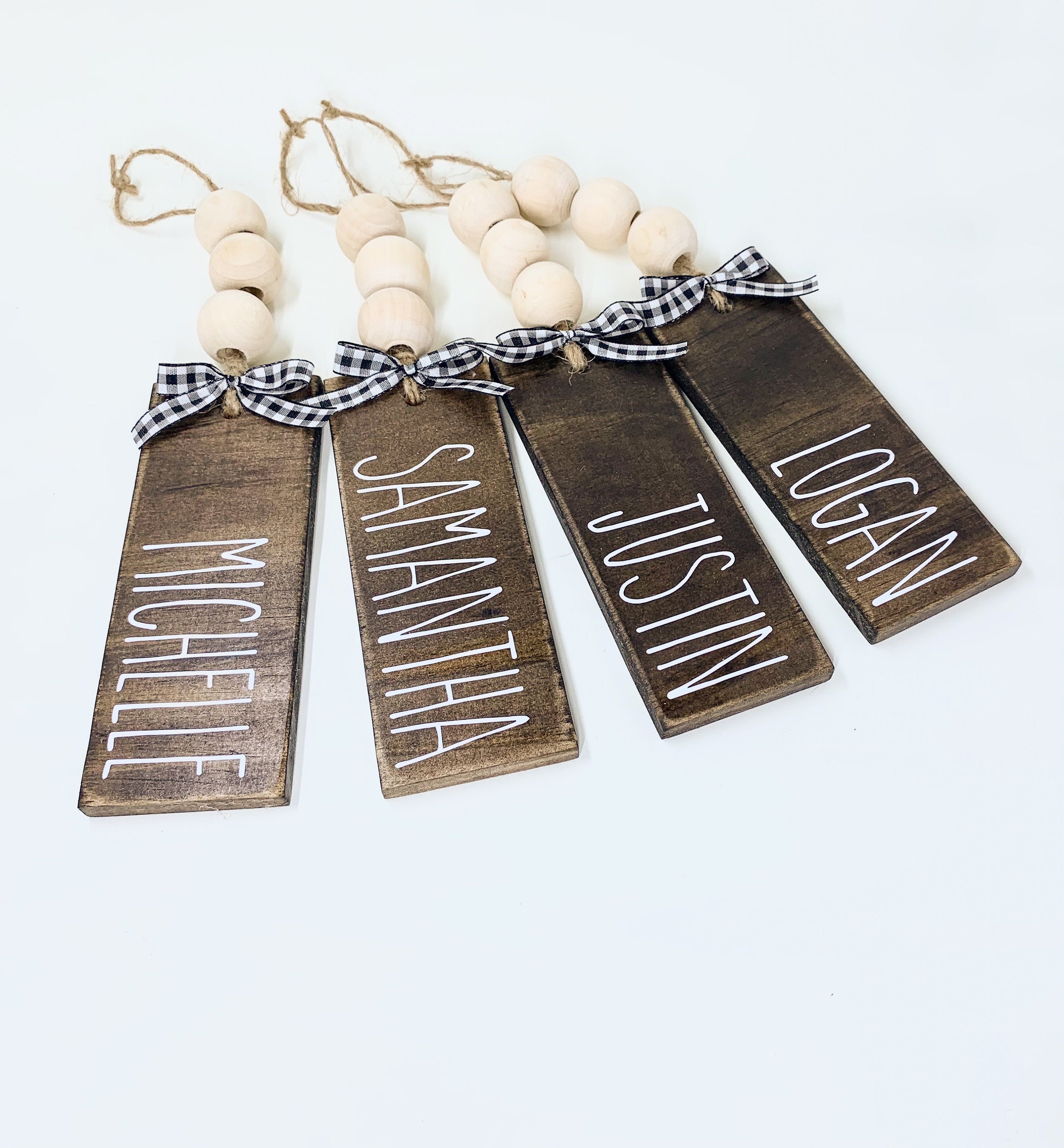 Wooden Stocking Name Tags Personalized Stocking Tags Etsy