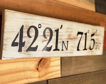 Lat Long Sign / Personalized Wedding Gift / Coordinates Sign / Latitude Longitude Sign / Sign With Coordinates / GPS  Coordinates Sign